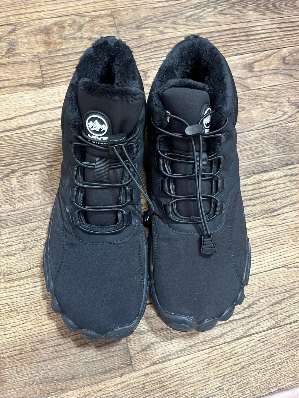 Hiking Black Faux Fur Lined Winter Sneakers